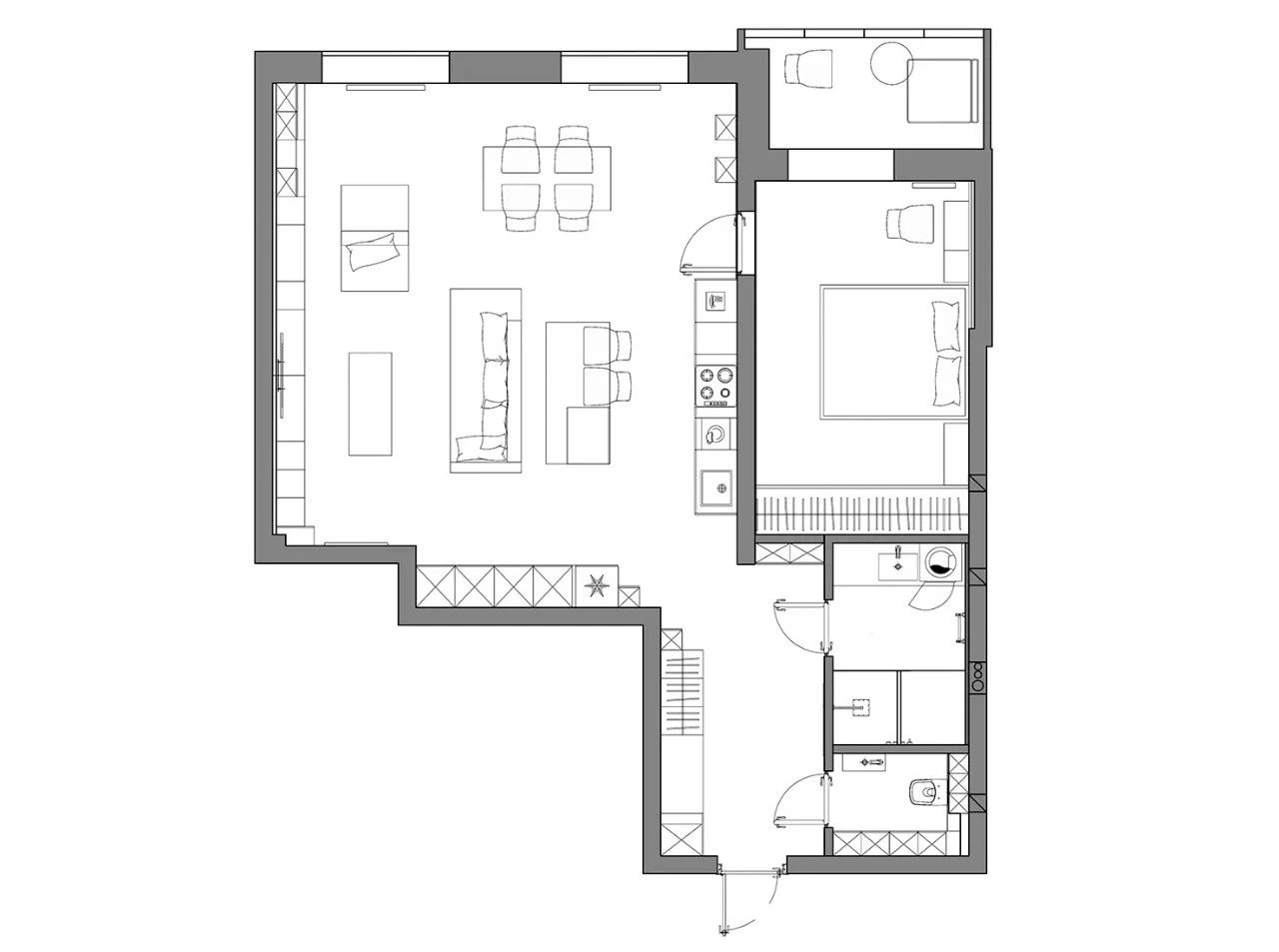81㎡独居男人的现代空间设计-8