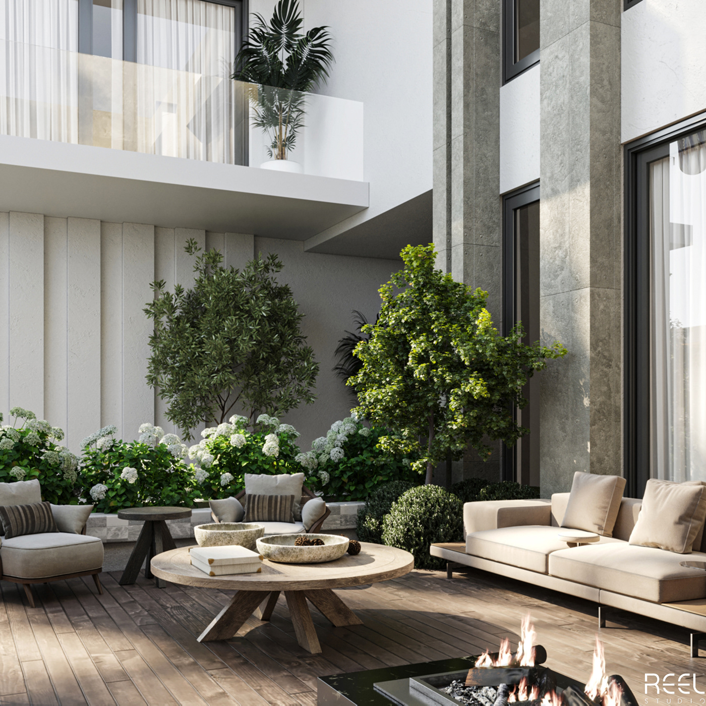 现代别墅庭院景观丨沙特阿拉伯丨Reel Studio-0