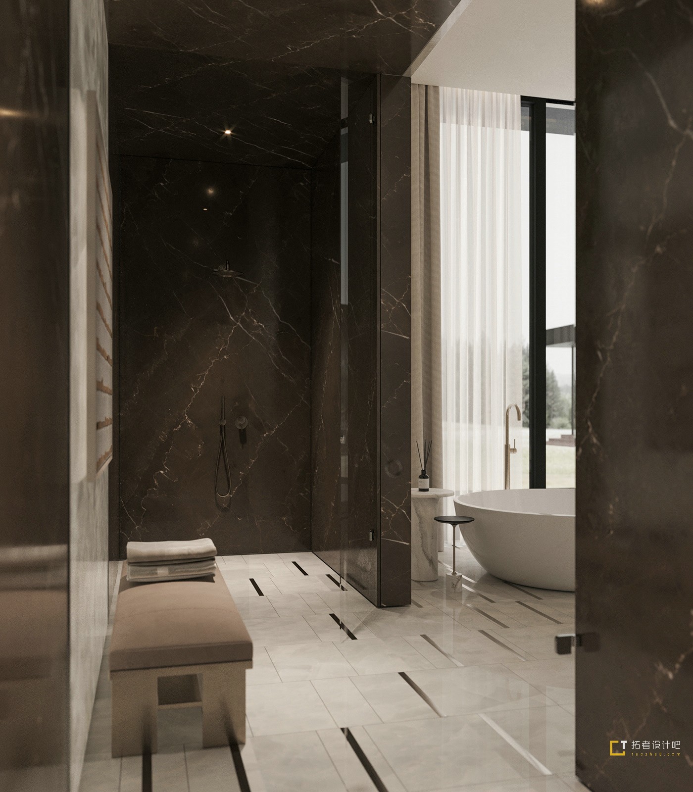 1000平 现代挑空别墅设计！-18