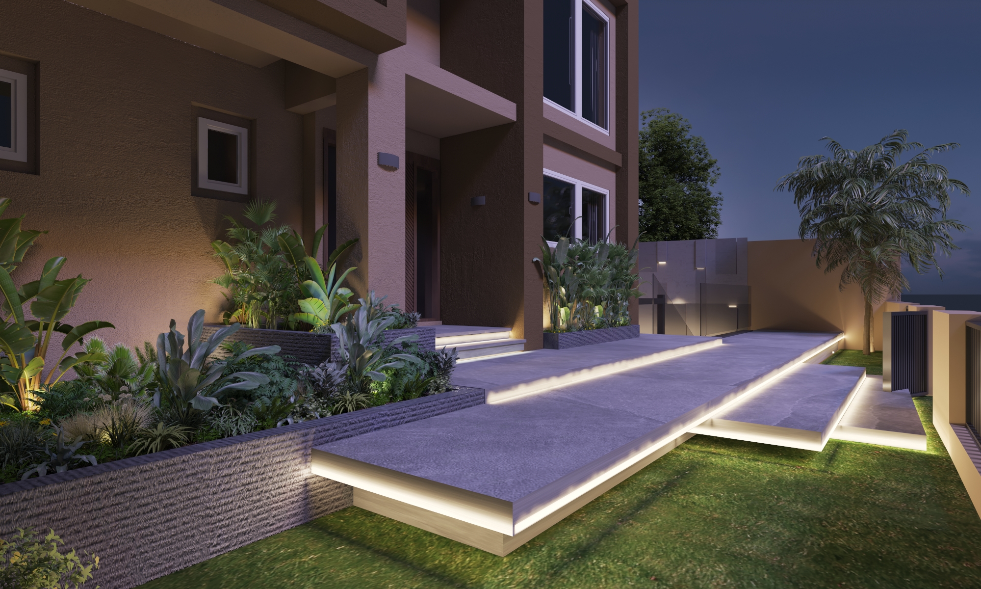Villa Front yard Landscape design-CFC-0