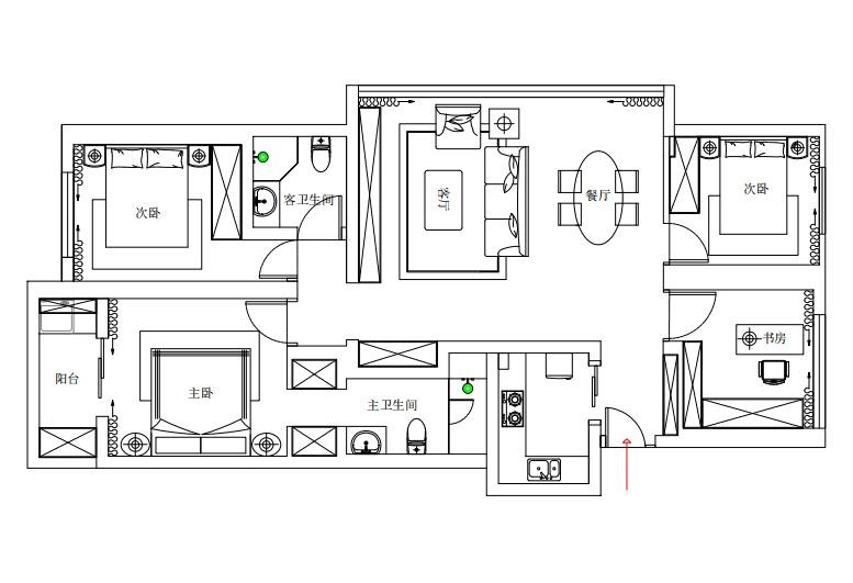 奥体精装修,颠覆空间感觉收纳隐形门呈现精致简约风-26