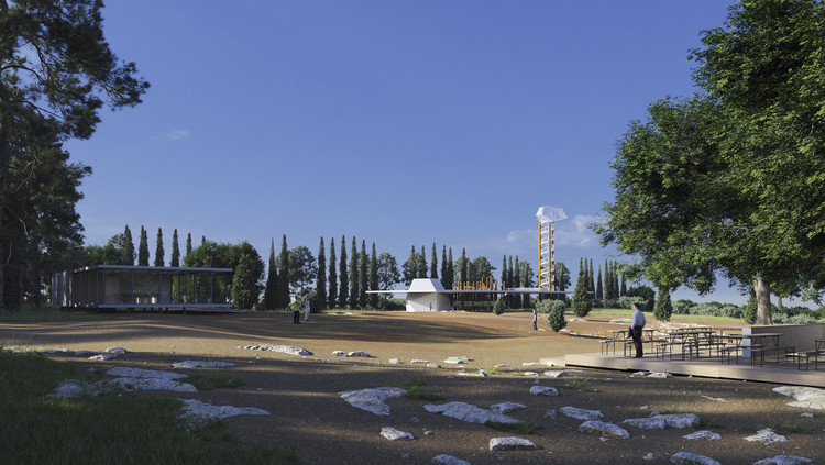 博物馆提案在考顿钢灯柱中展示漂浮的小雕像-23