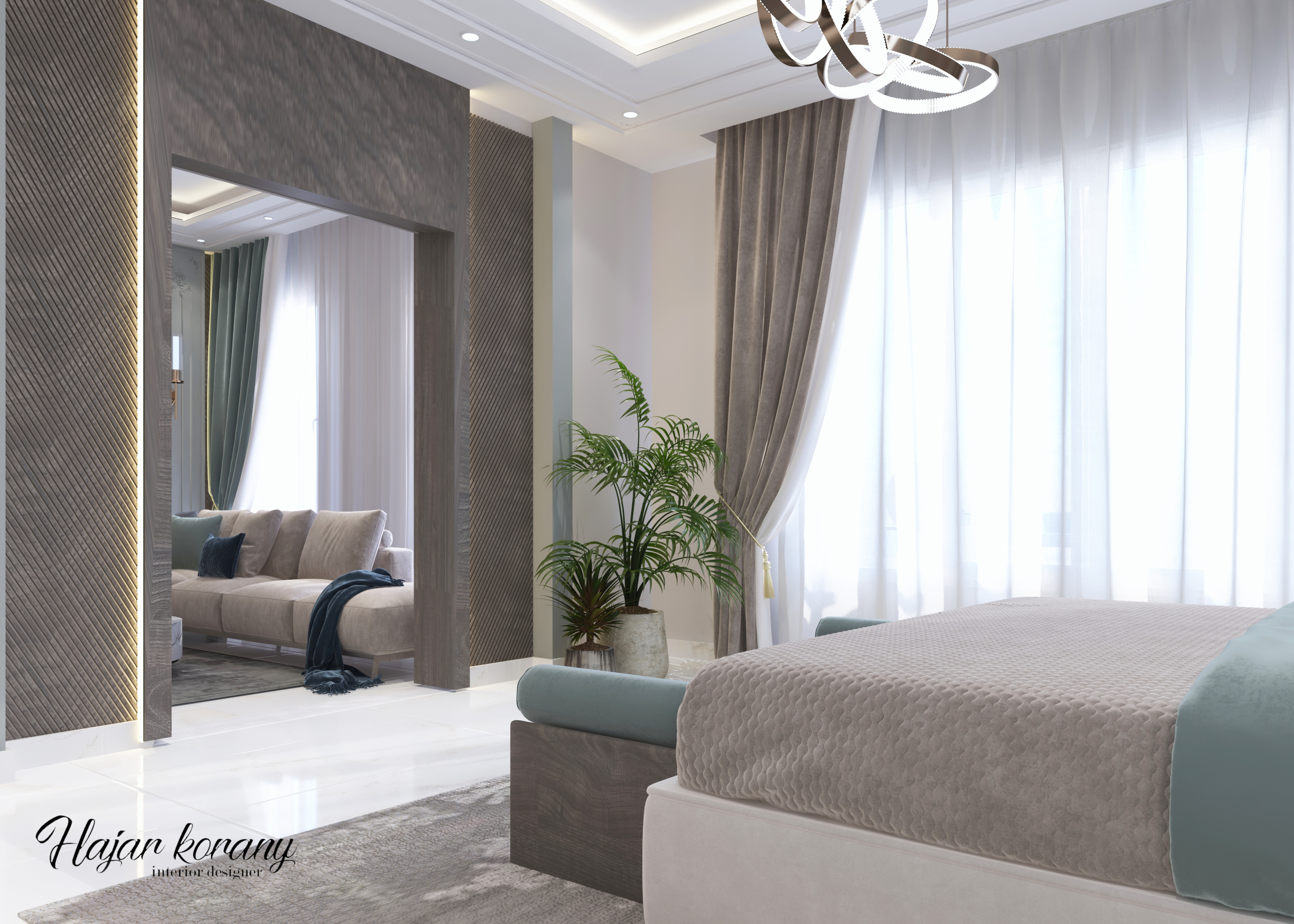 suite " bedroom, livingroom , dressing and bathroom "-3