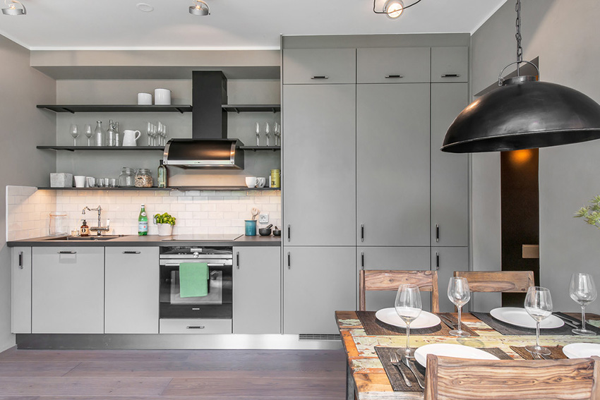 瑞典9 坪开放式轻工业复古公寓-5