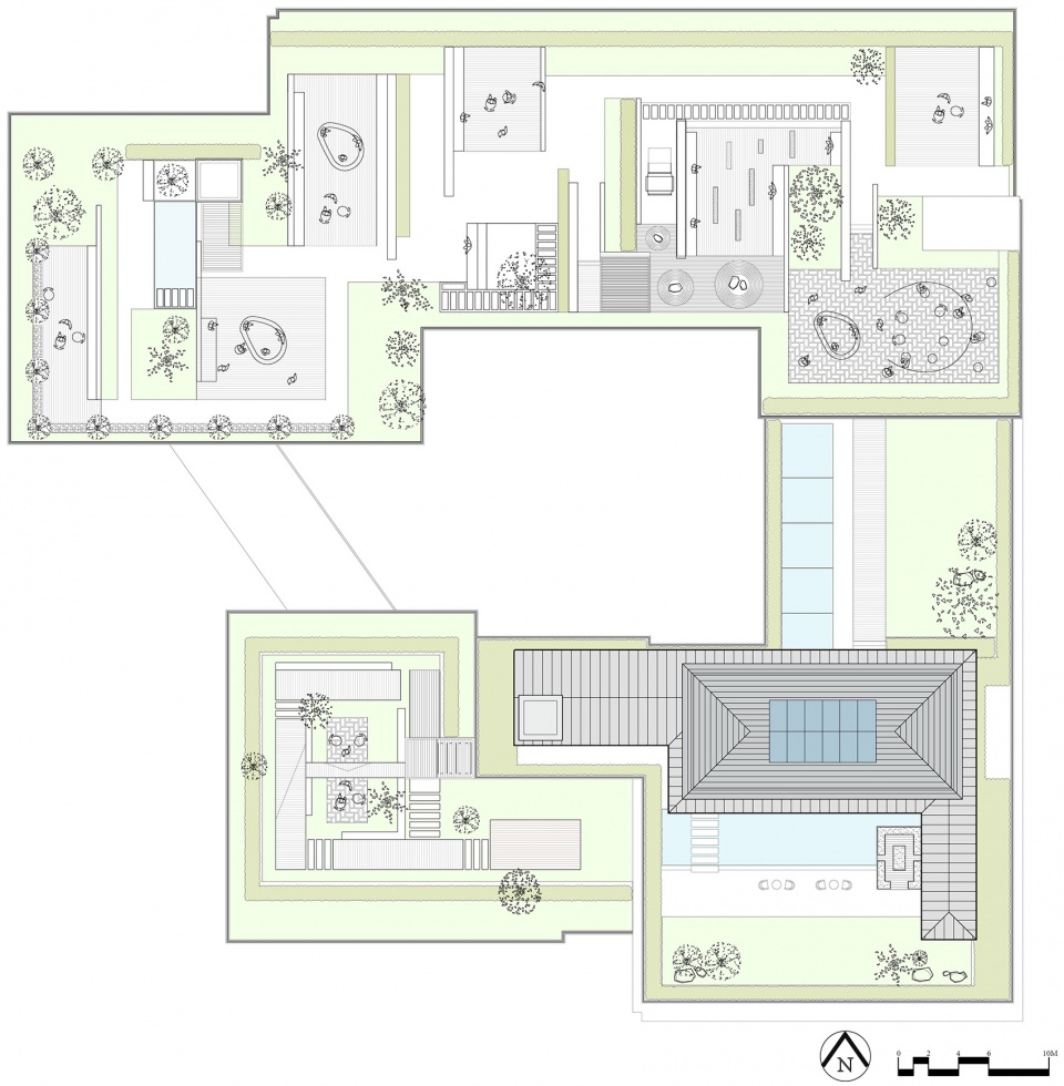 上海屋上三间会务空间·致正建筑的轻钢架构绿意空间-34