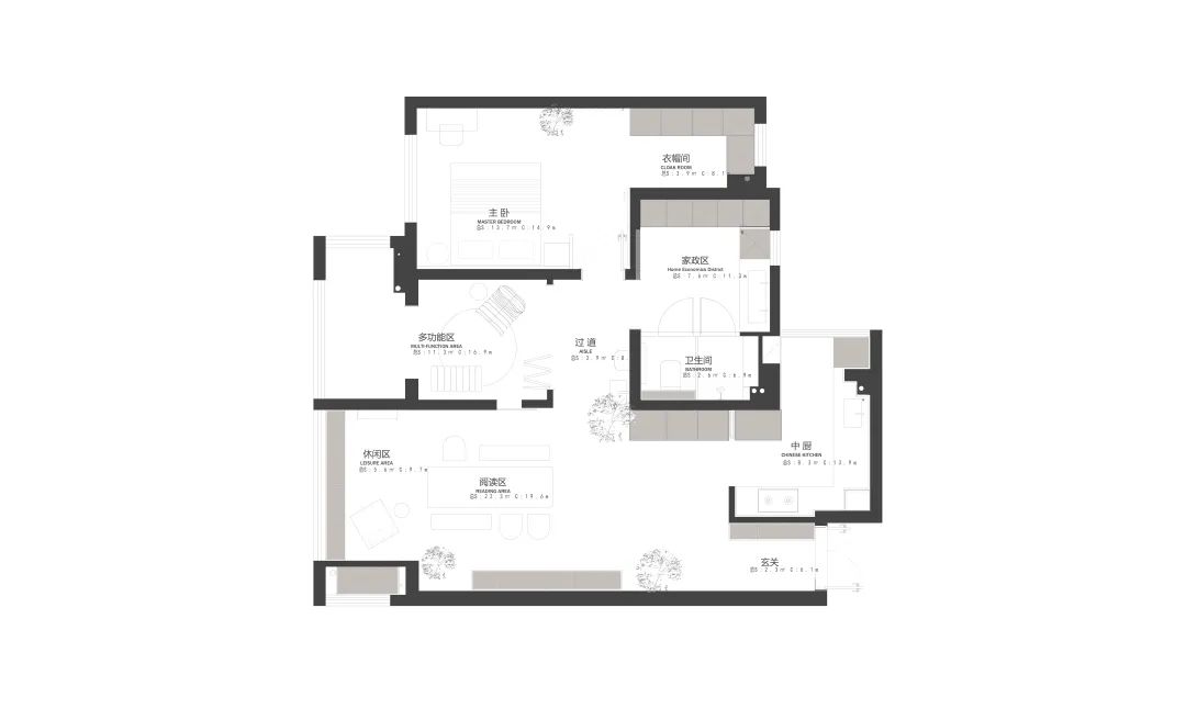 原始粗狂的混凝土裸顶遇上紧凑小三房,这酷酷的松弛感真让人着迷丨中国长沙丨東乙建设-27