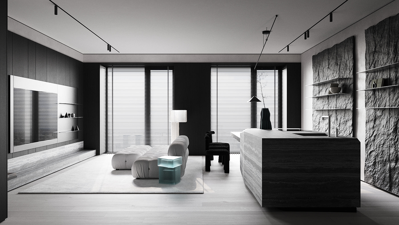 黑灰调子，极致简约空间！-8