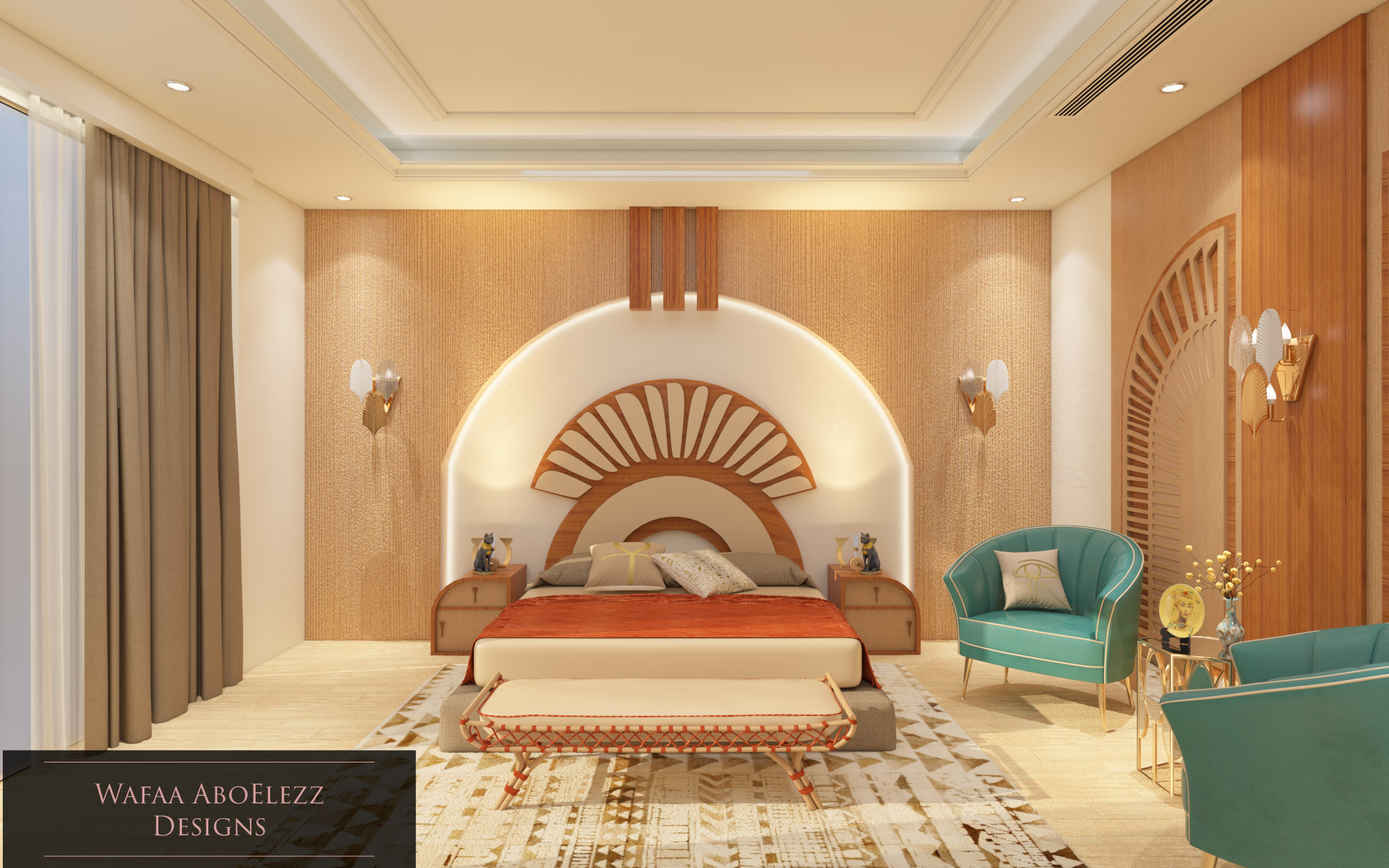 modern Pharaonic hotel bedroom design-1