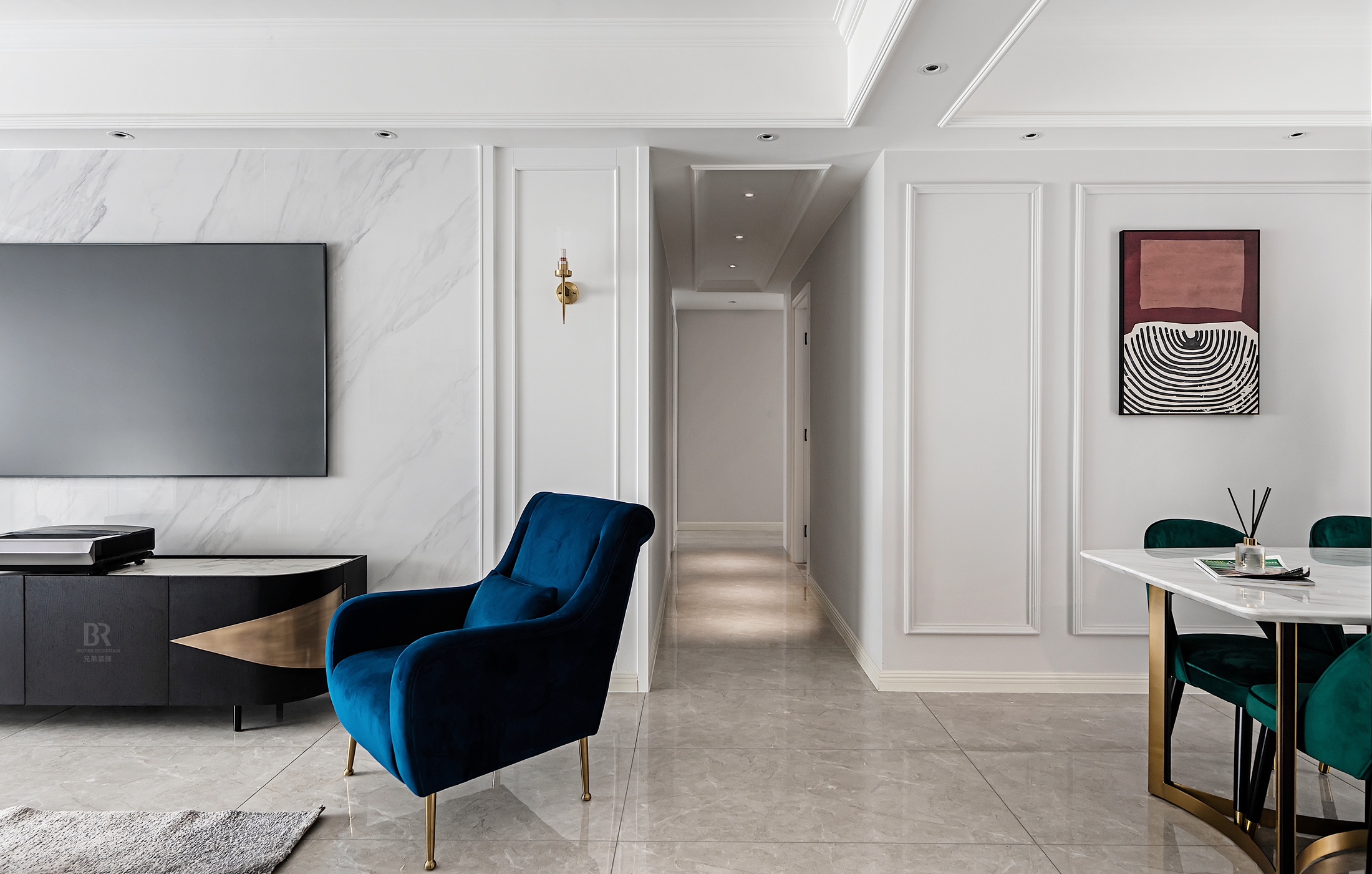 琅樾江山洋房 130㎡美式轻奢风格设计丨重庆兄弟装饰公司-16