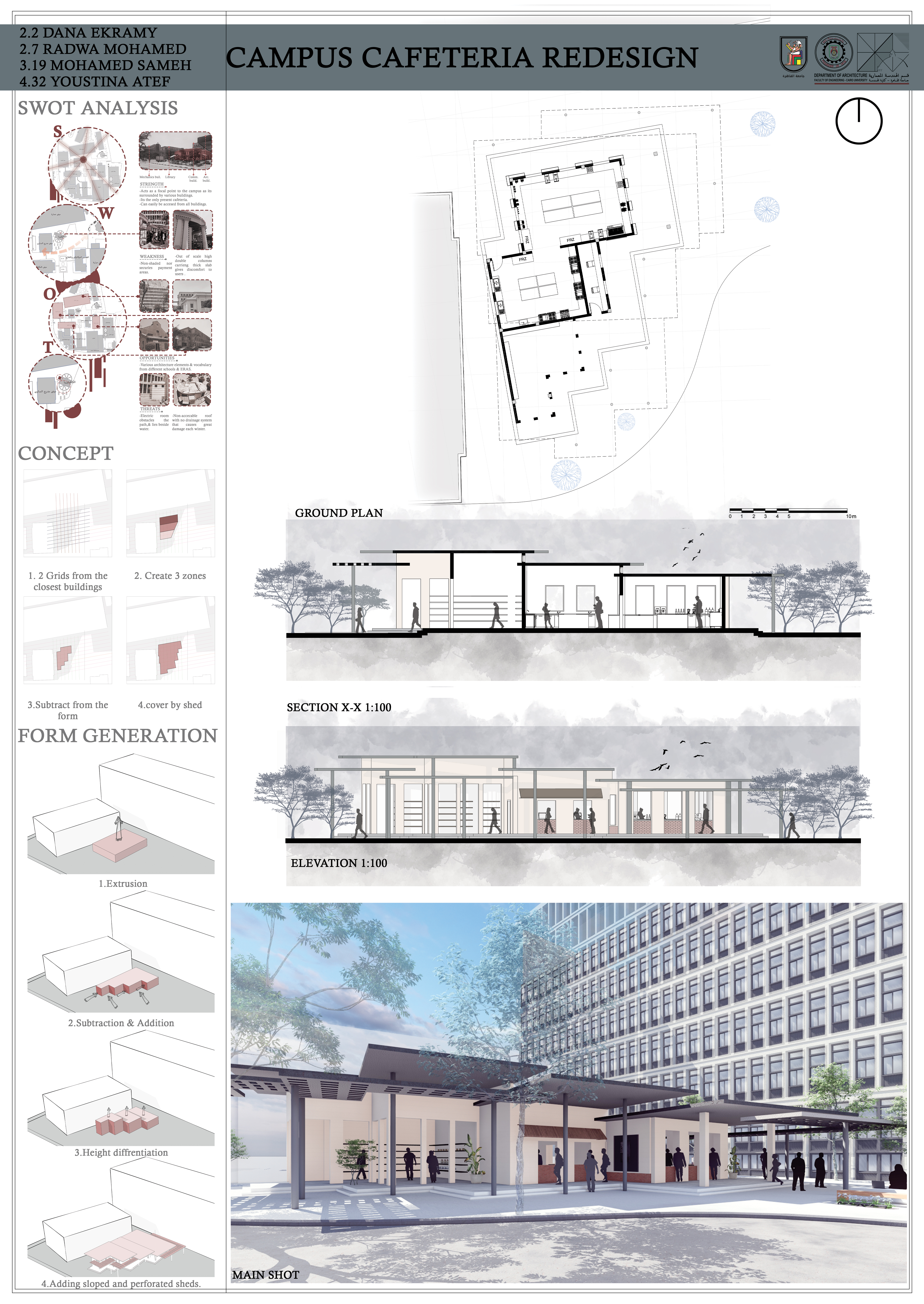 自助餐厅重新设计丨埃及开罗丨开罗大学工程学院建筑系-23