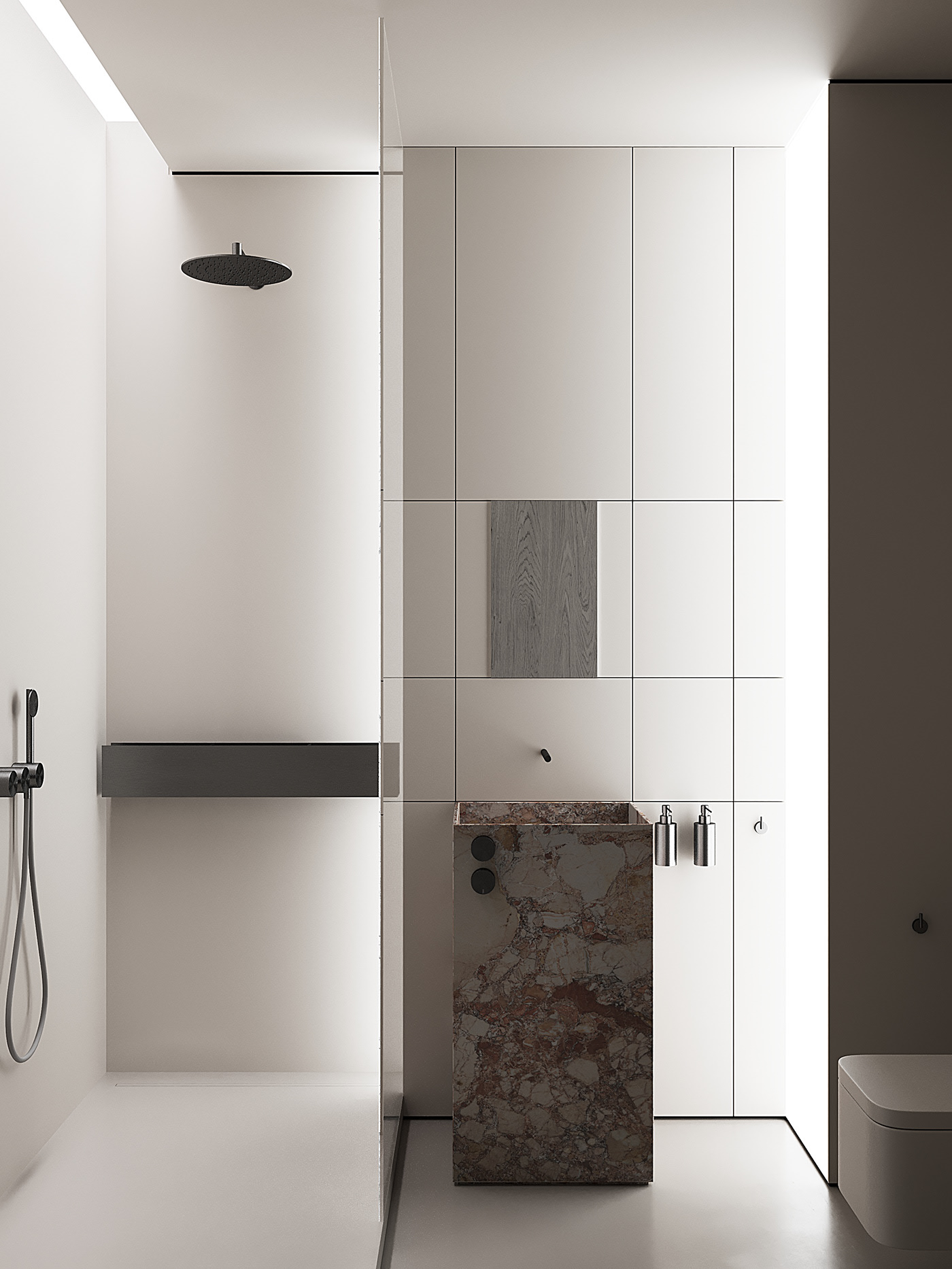 灰色系小空间公寓设计 这也太高级了吧！-19