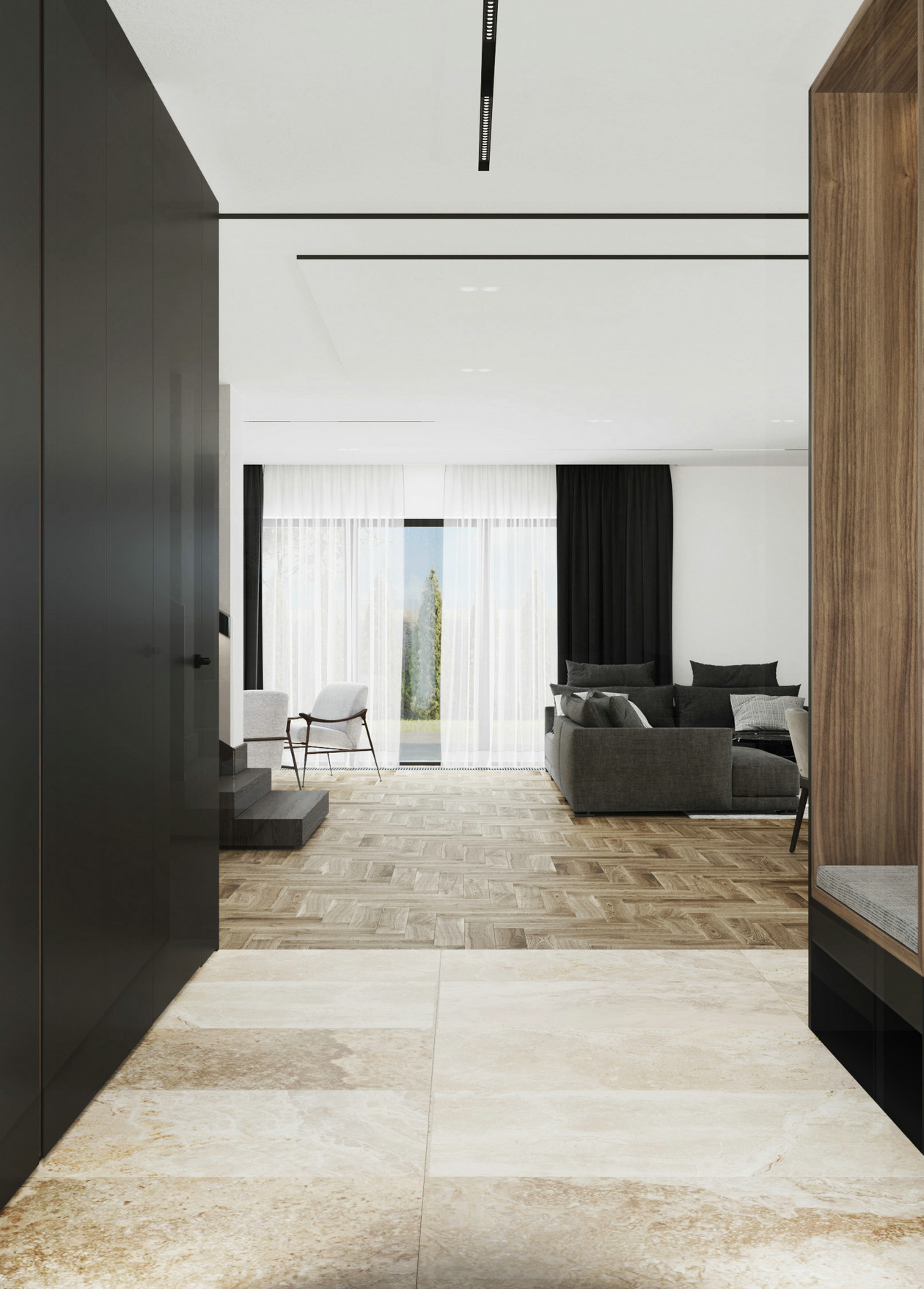 高级黑色系公寓设计-1