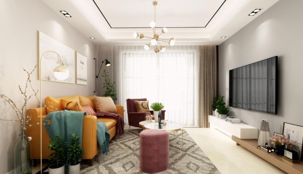 简约三口之家的暖意空间-0