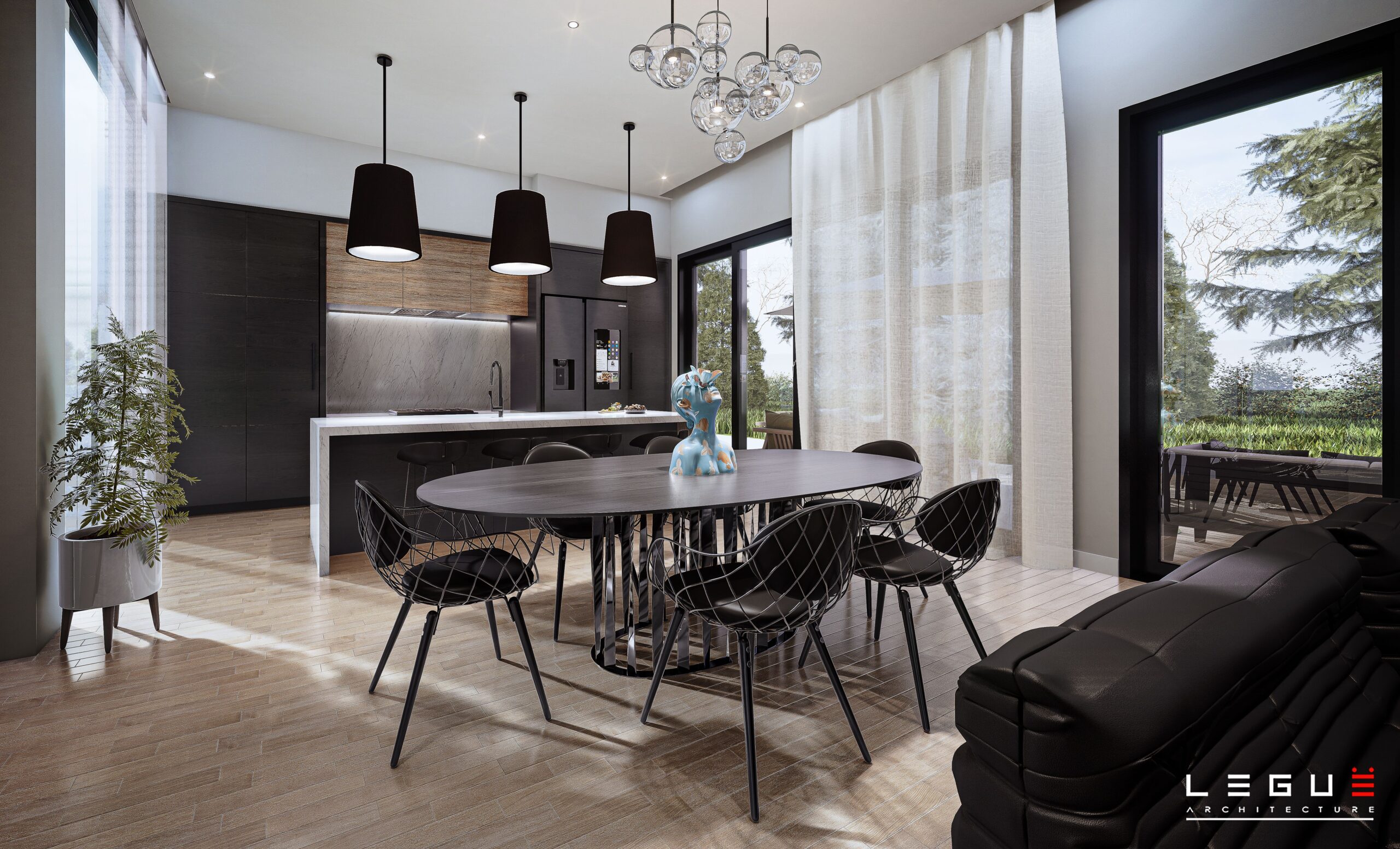 户型图 Ë·106B 

注：Plan de maison常见意思是房屋户型图 ，这里根据常见表达习惯进行简化处理由于Ë可能是特定符号或拼写有误，如果有更准确的背景信息，翻译可能会更精准 丨Leguë Architecture-32