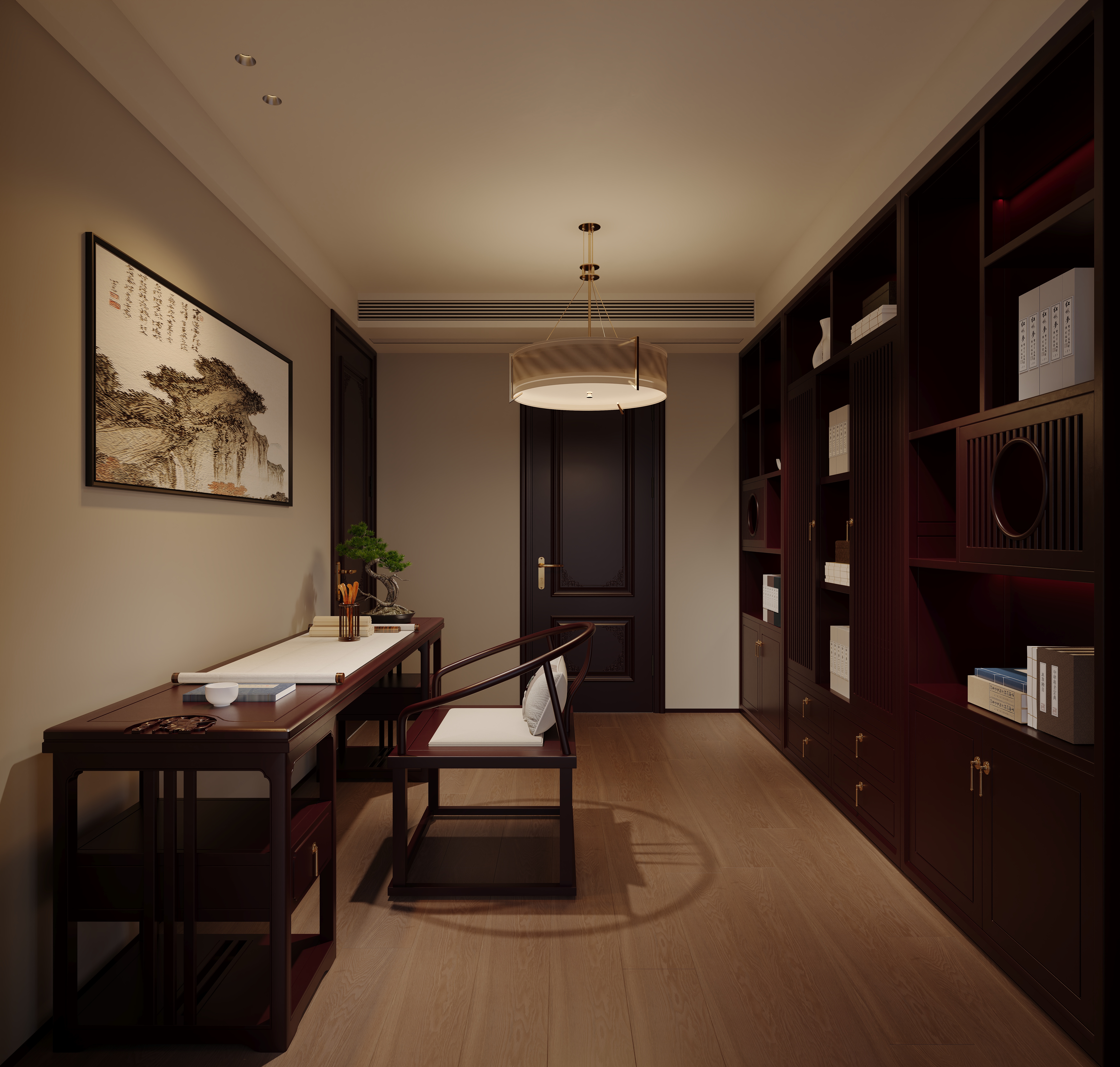 近期渲染 夜景新中式-14