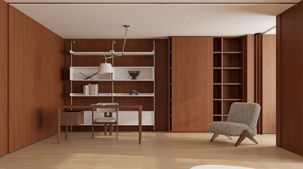 极简木色系家装效果图表现-3