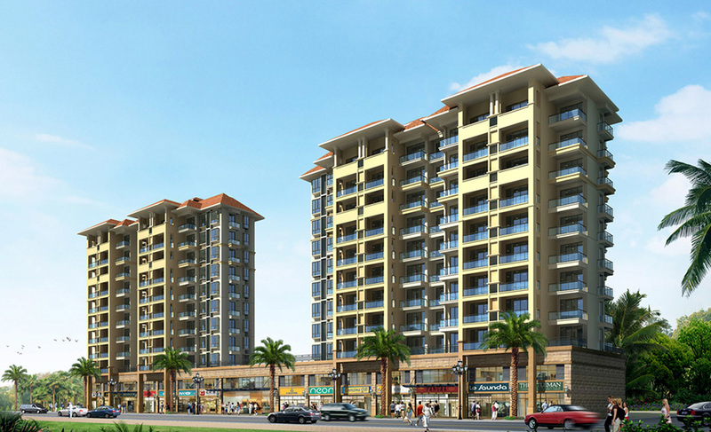 繁华都市中的宜居绿洲·商住楼建筑外观设计案例-10