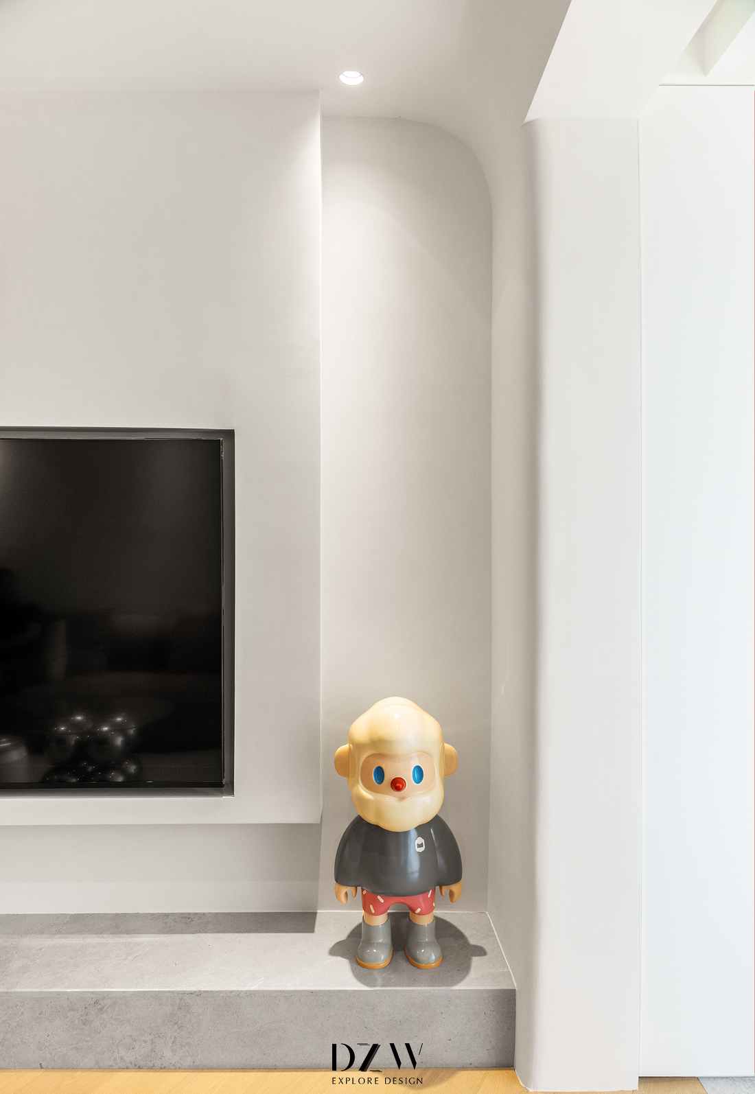 弧形拱门,波浪墙面新居设计-24