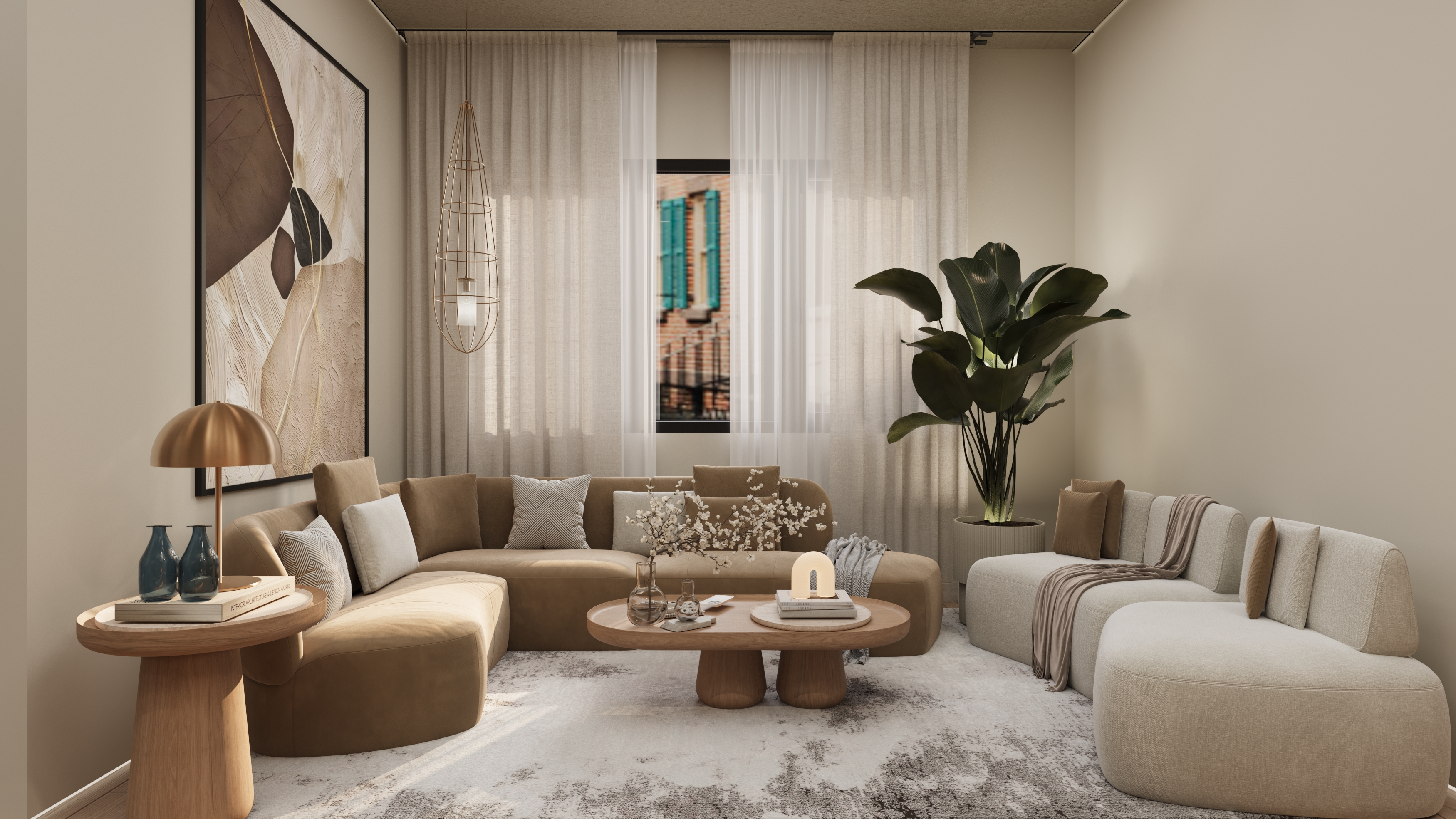 living room in villa-0