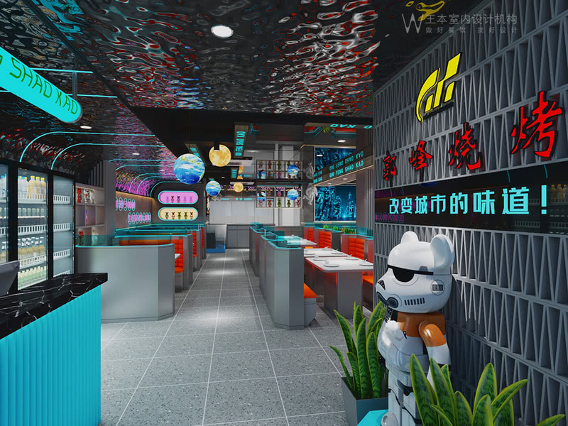 合肥郭峰烧烤形象店装修设计-2