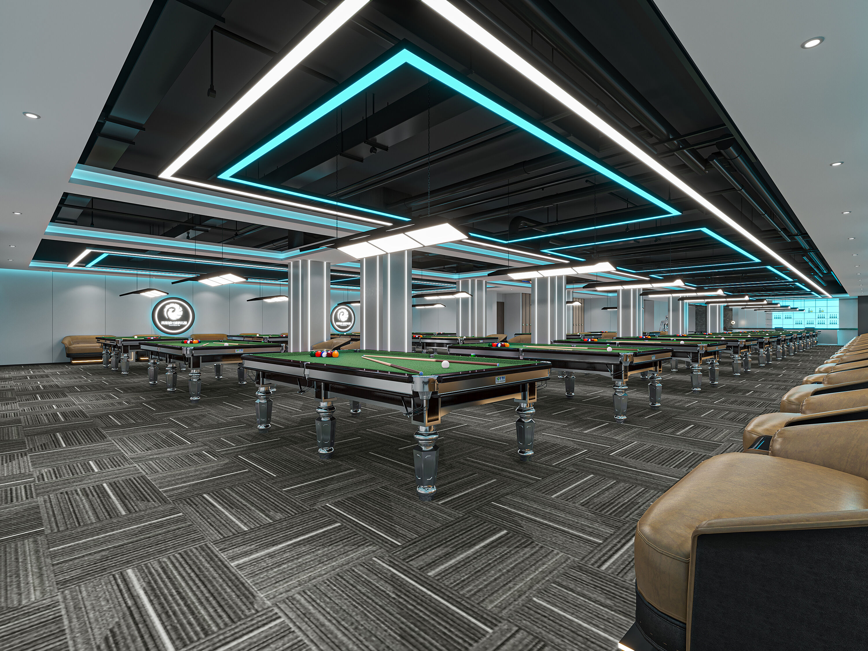 台球俱乐部·桌球馆·棋牌室设计-4
