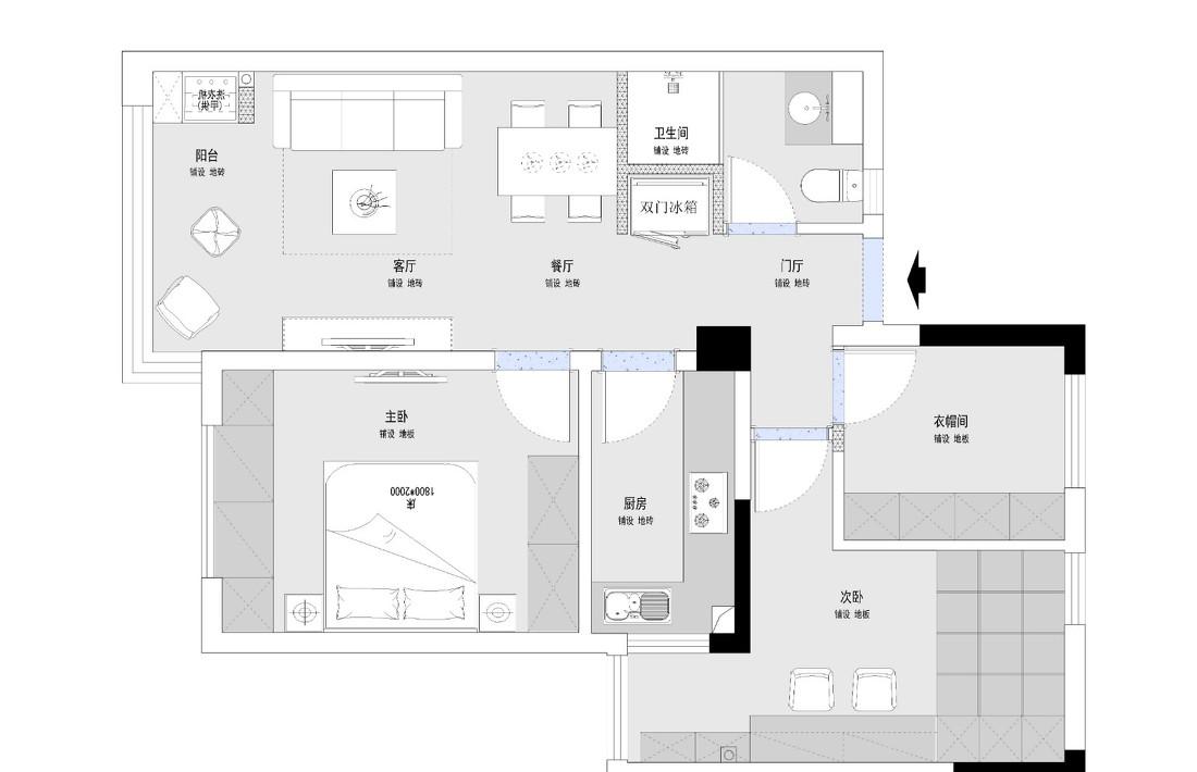 90 平学区房温馨设计,一家三口幸福生活空间-2