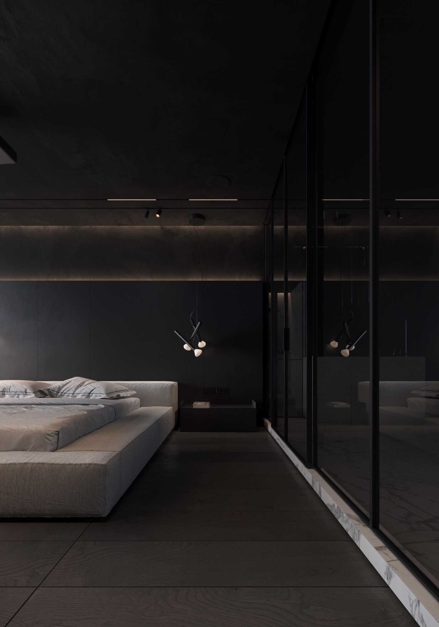 高级黑 极简别墅设计！-59