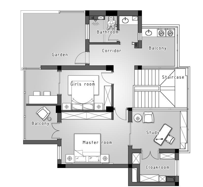 复式空间优化案例 | 阳光绿意下的美式轻奢家庭生活-67
