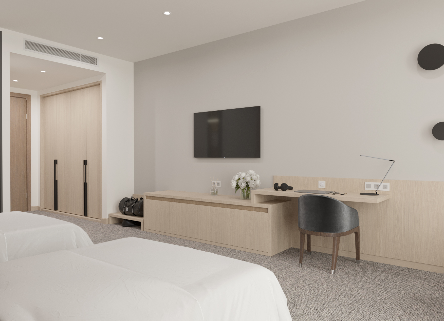 Hotel Room Interior Design. Twin rooms.-7