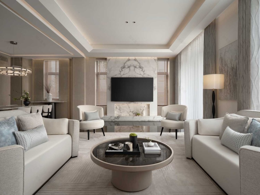 东威海400平四季常驻的温暖家园,东意西调别墅设计之美丨中国威海-2