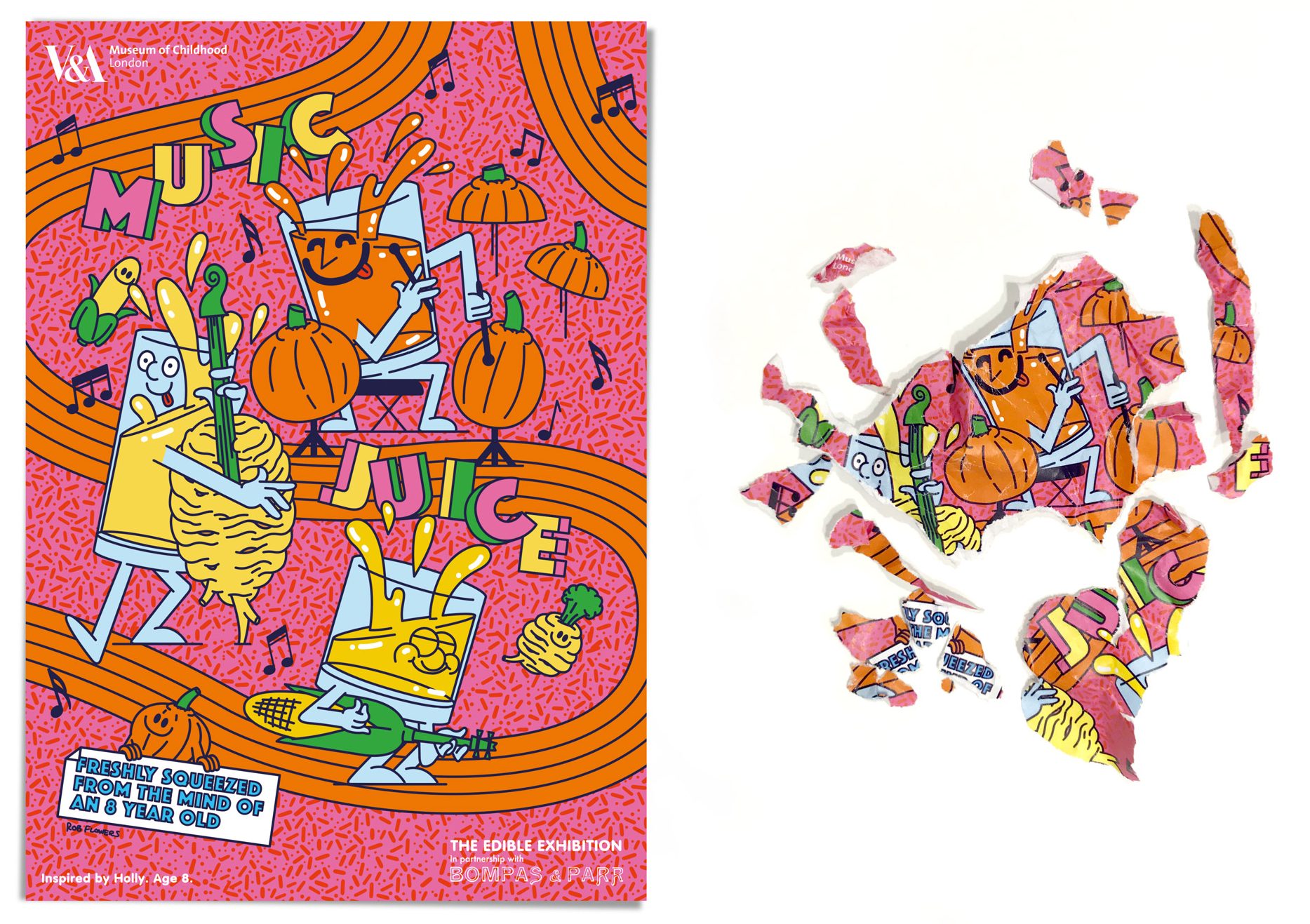 Rob Flowers designs entirely edible posters for children's exhibition-9