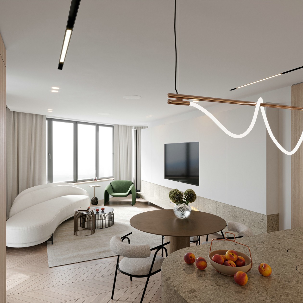 圆润流畅的线条构建出舒适的住宅空间-4