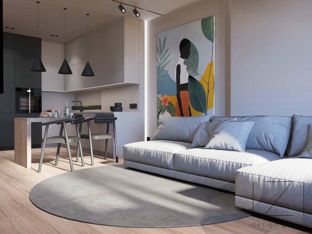 高级色系 现代简约风公寓-3