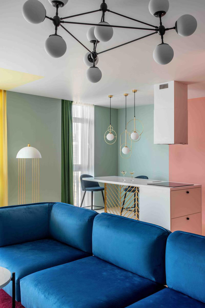 基辅大胆明亮的彩色家居设计-2