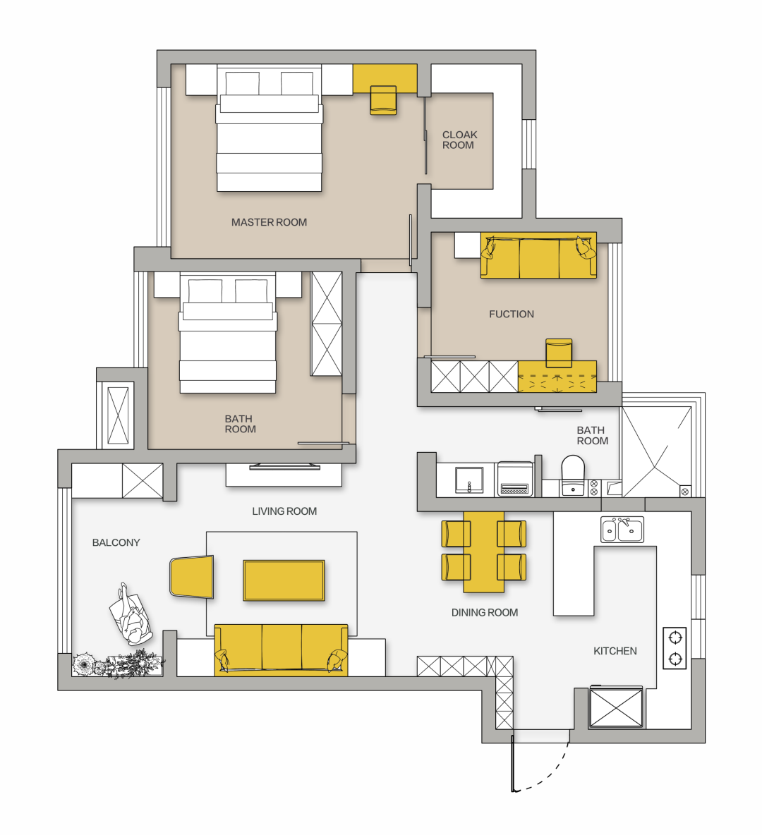 原木+奶茶色，随性自由的治愈空间 | 宏福樘设计-49