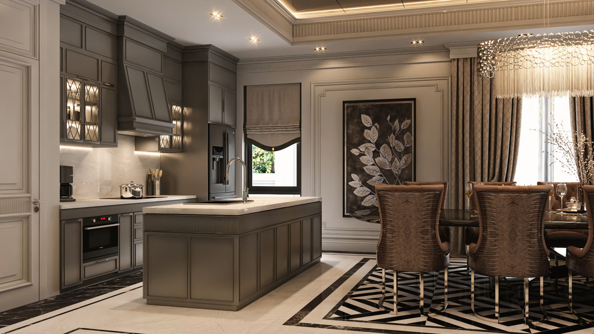 Luxury Neo classic 客餐厅-4