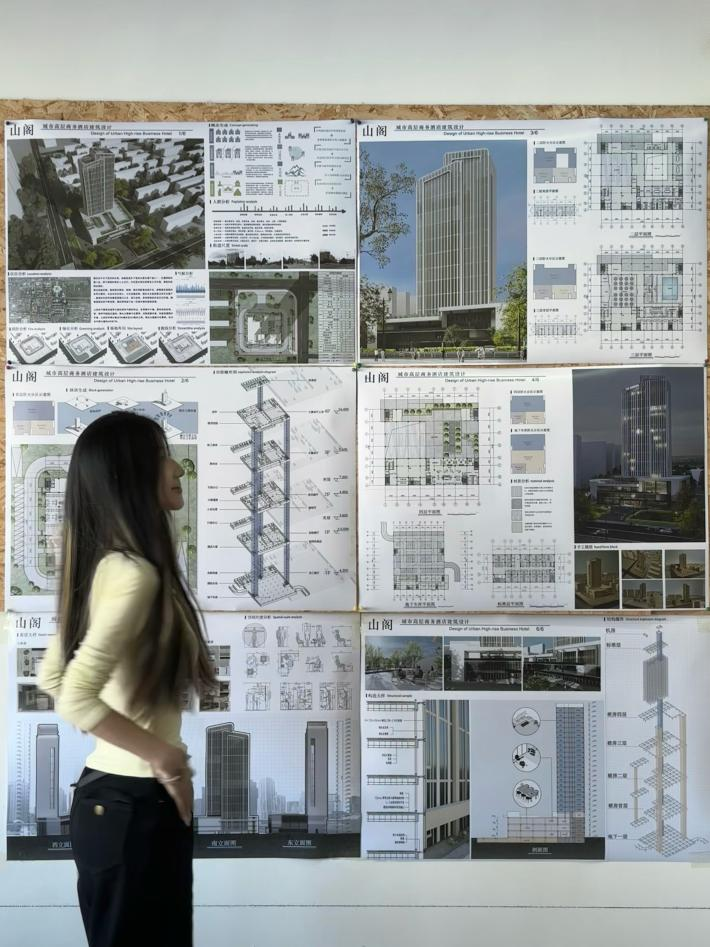 八周课设惊人的图量！华东交大大四学妹的“微缩世界”！“自然山脉+高层建筑”打造智慧酒店，个性化拉满的城市高层商务酒店设计-7