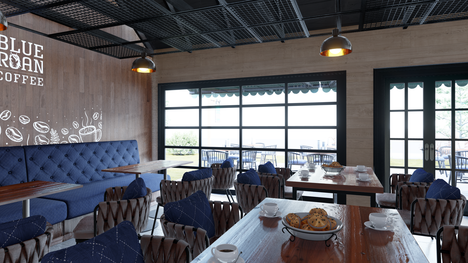 蓝灰色罗恩咖啡店丨United StatesTexas-7