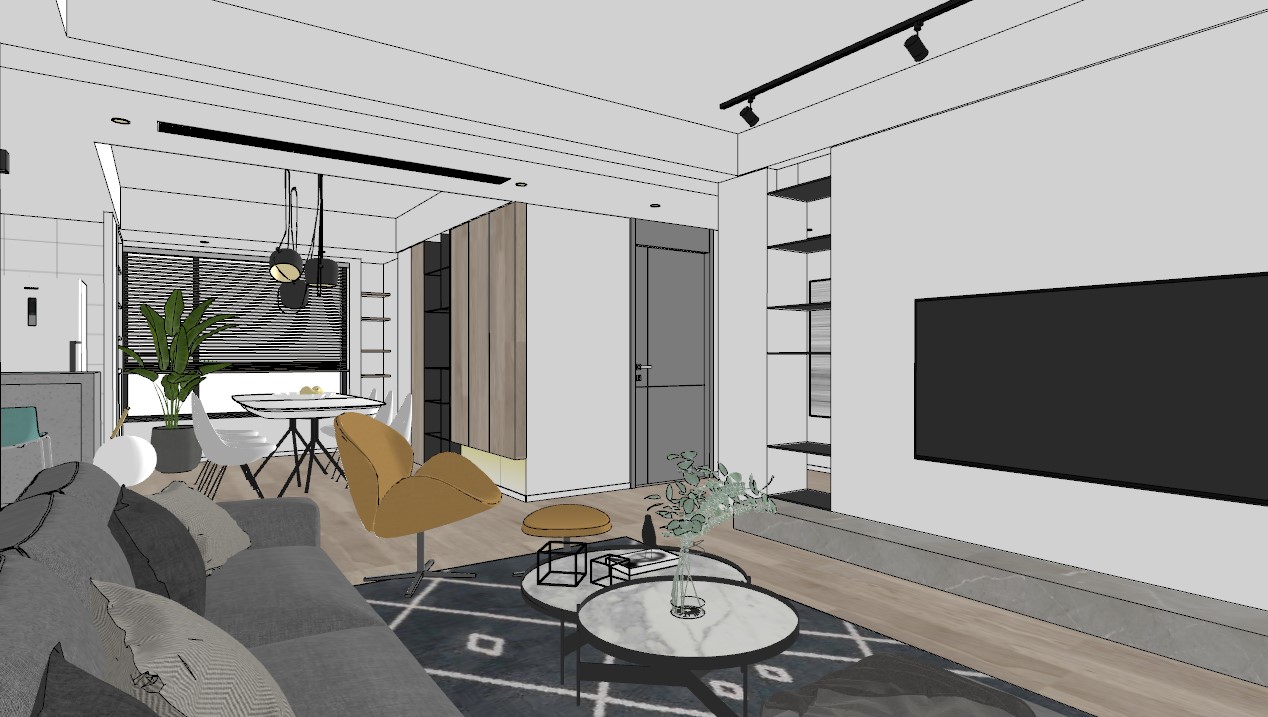 免费Sketchup客厅模型下载-4