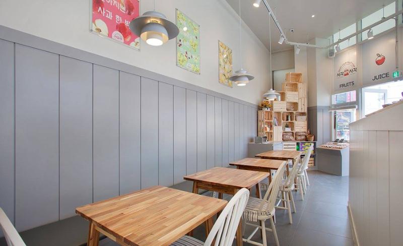温暖简约 17 坪水果咖啡厅设计-11