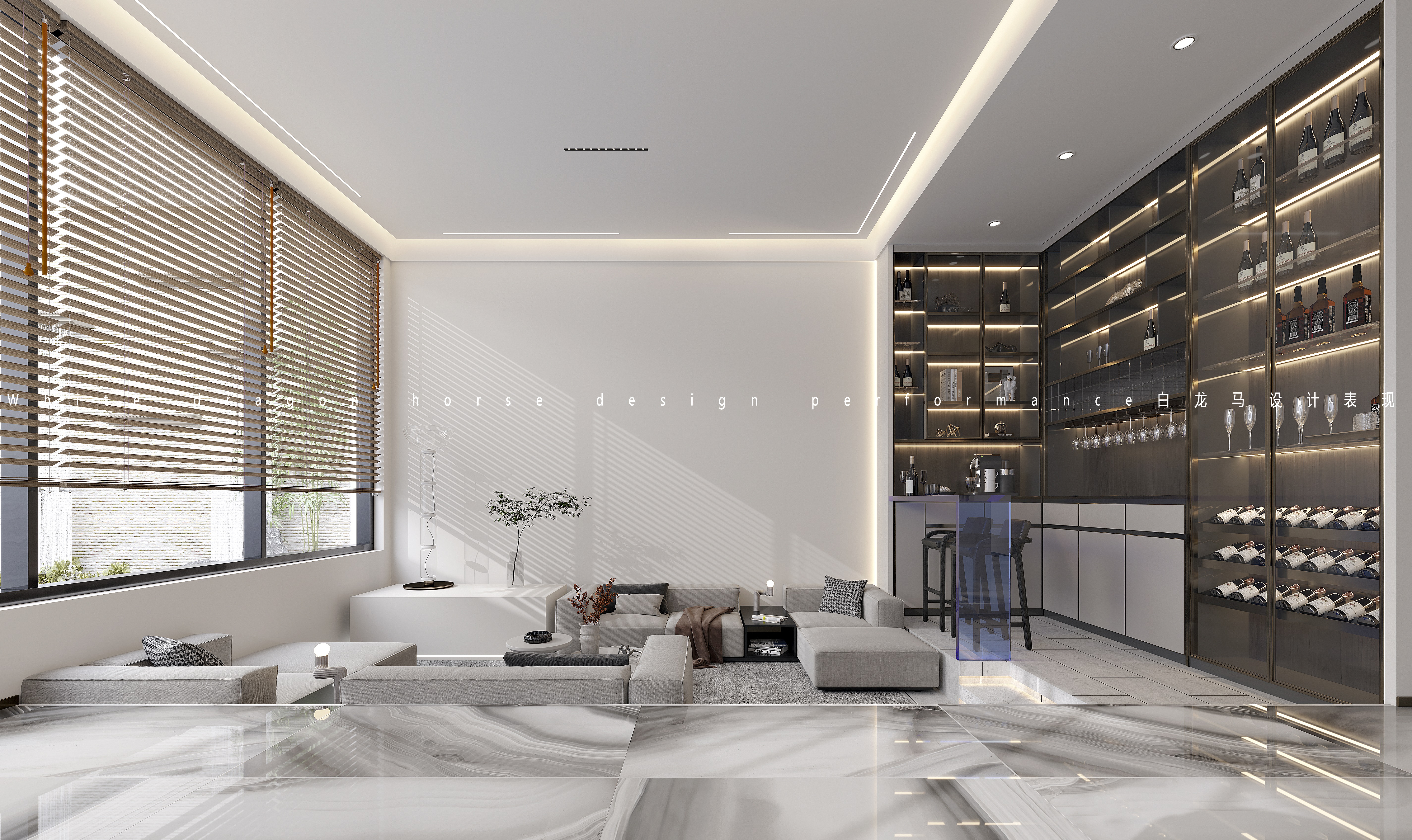 现代挑空别墅——白龙马效果图-7