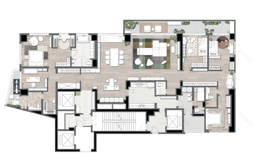 绿意盎然的大平层之家-2