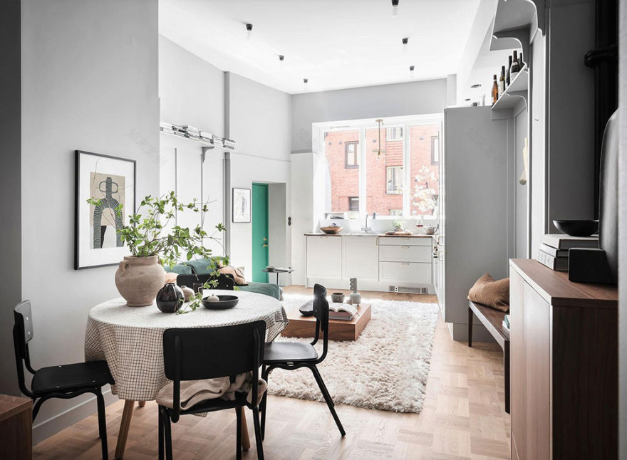 瑞典 50 平米时尚公寓设计-3