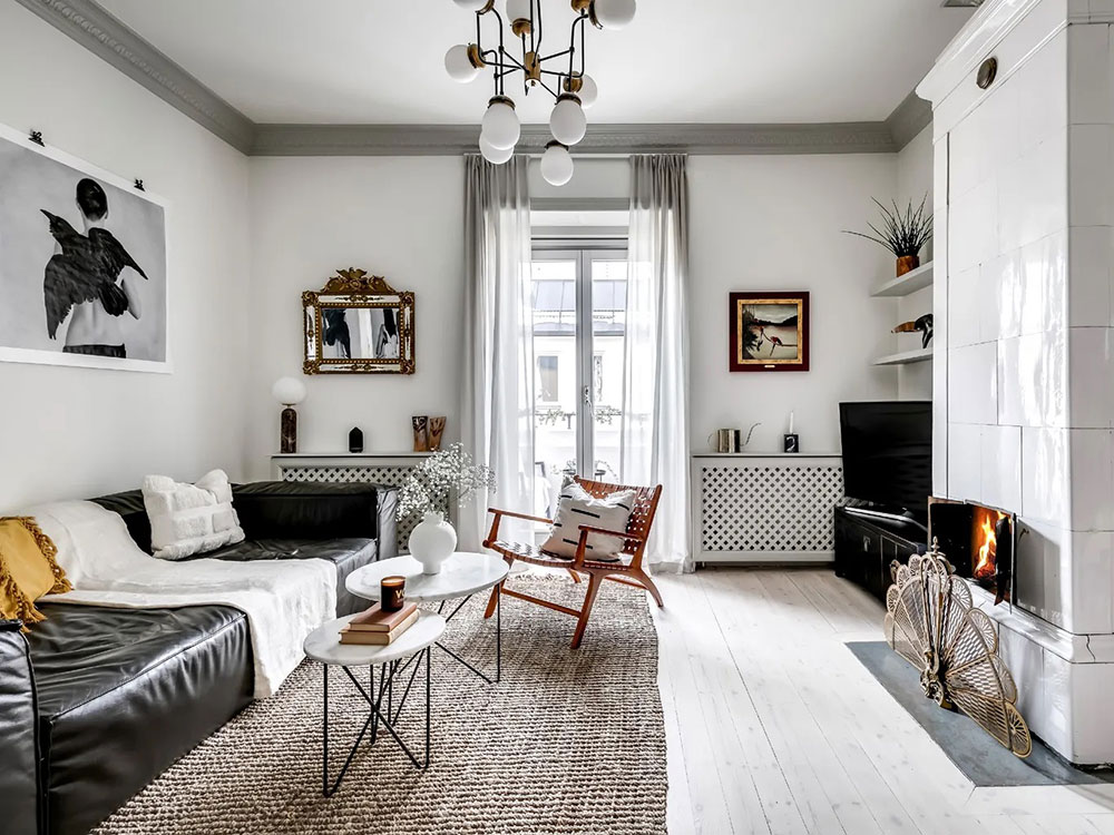 斯德哥尔摩 72 平米公寓,螺旋楼梯与玻璃隔间的完美结合-13