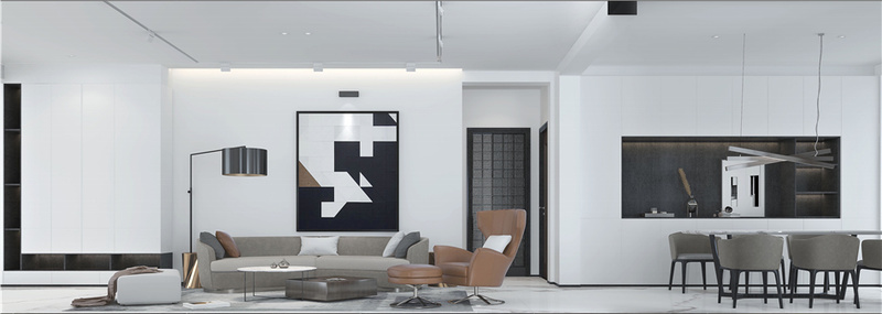 北京北城别墅设计 | 黑白色调打造简约艺术空间-16