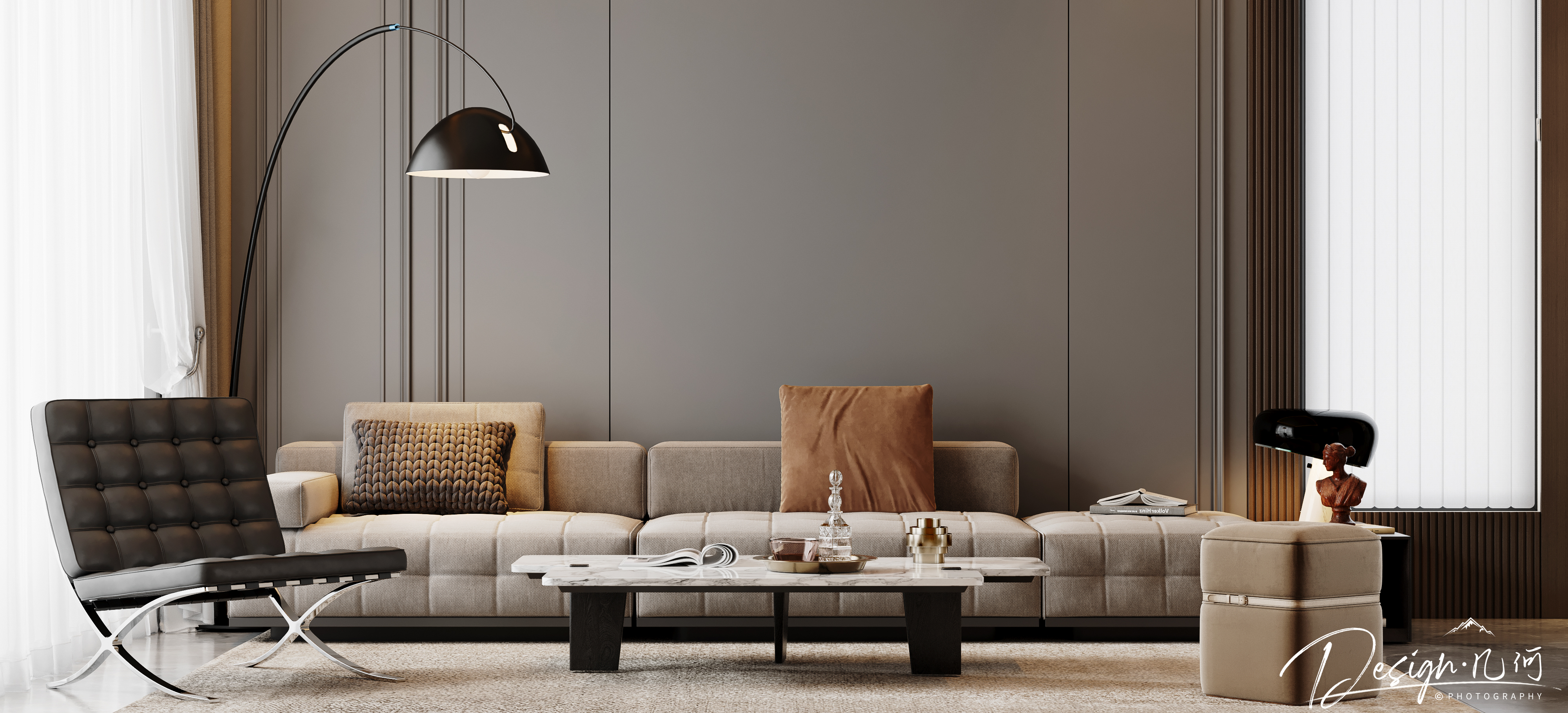 几何空间视觉表现 | 琥珀山庄法式客餐厅-8