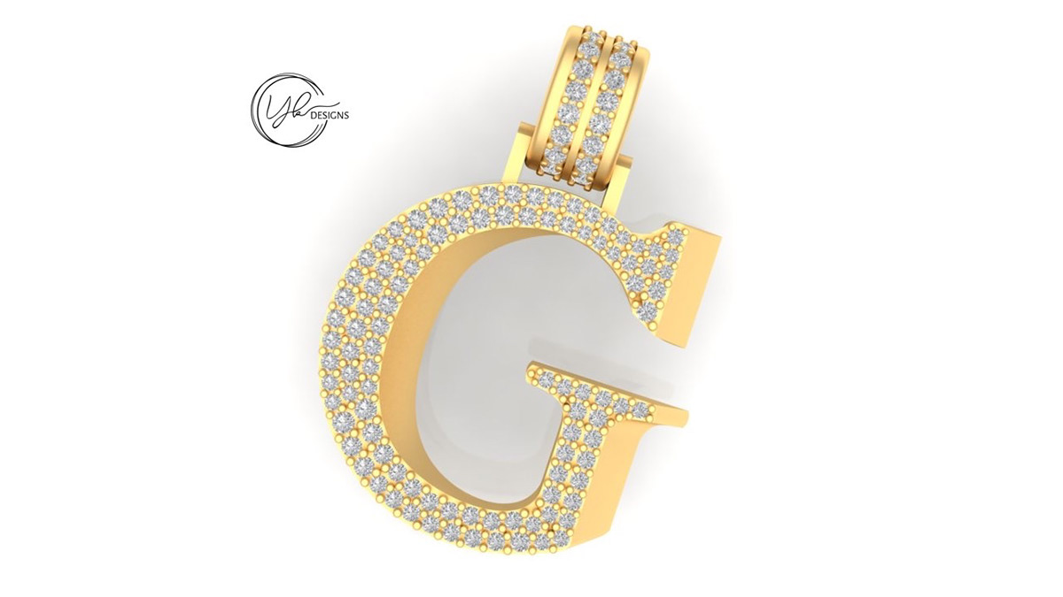 Alphabets pendant cad designs-6