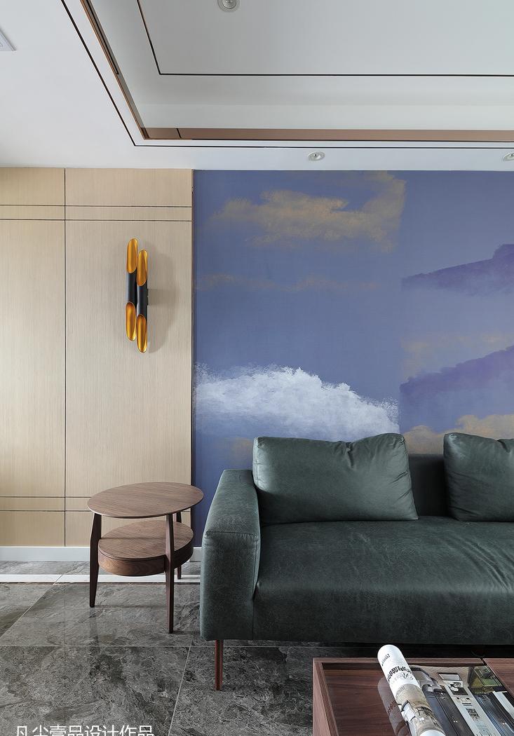 轻奢绿色玄关,精致山水空间-11