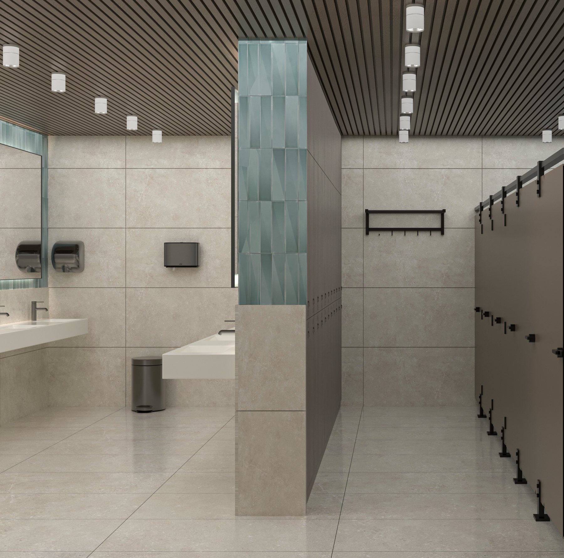 公共卫生间室内设计丨Aqua Pak,Rana Saber-7