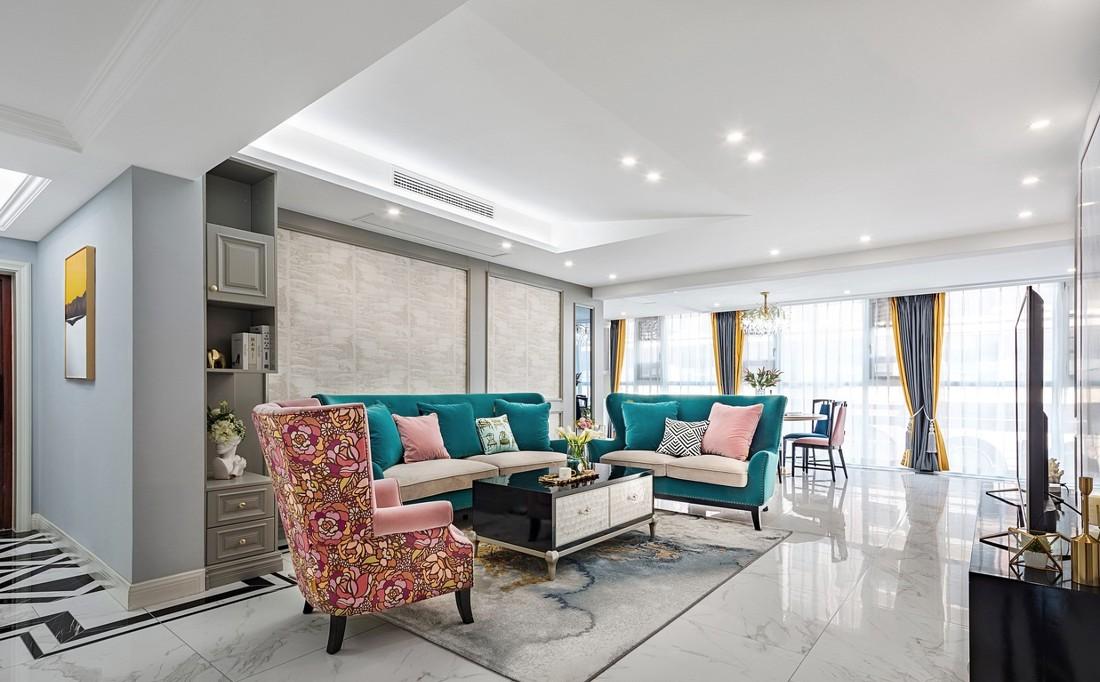 云端点墨设计丨公寓丨鎏砂 - 美式混搭风格餐厅与卧室设计-2